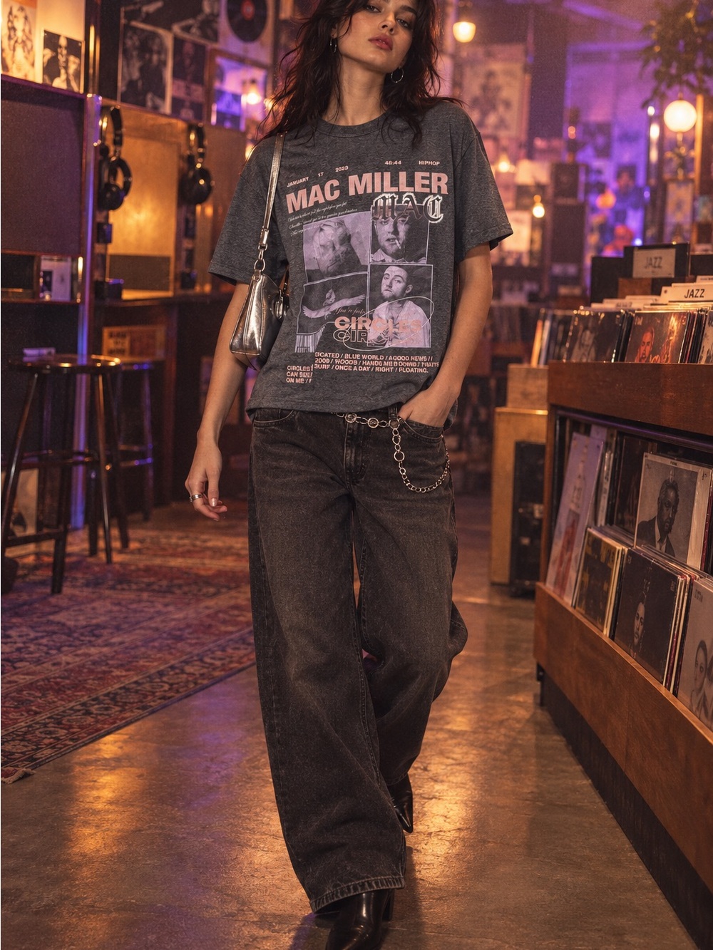 Gildan Gray Mac Miller Graphic Short Sleeve Tee